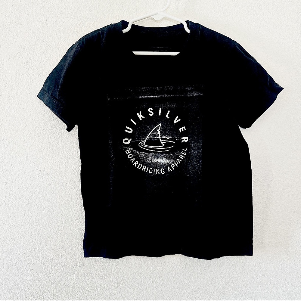 QUICKSILVER Boys Black Graphic T-Shirt